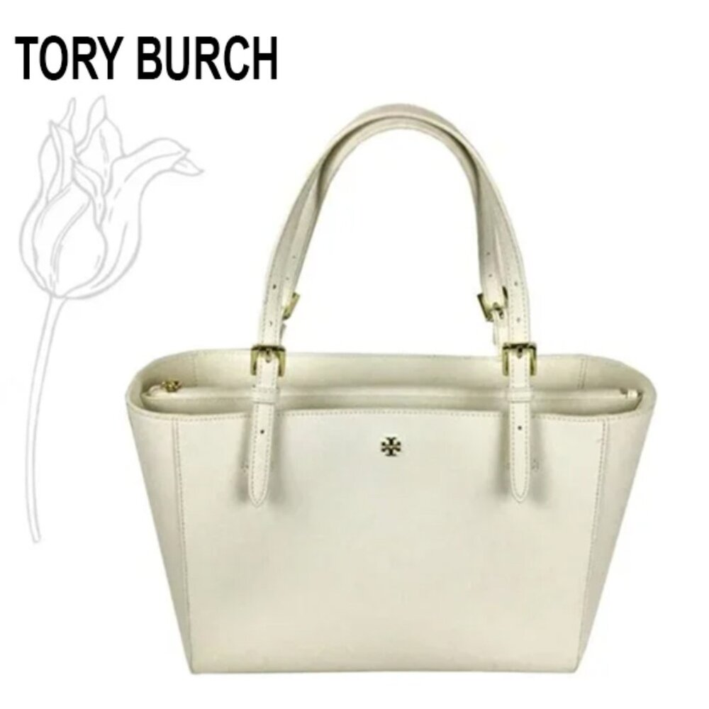 Tory Burch Solid Saffiano Leather Tote Bag